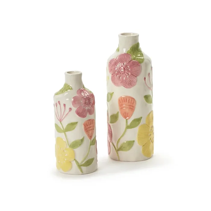 Floribunda Floral Relief Vase