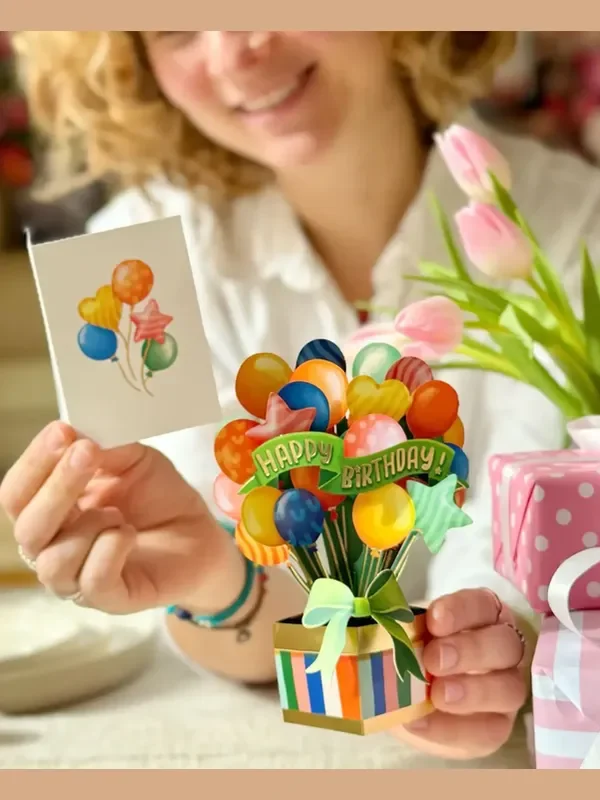 Flower’s Boutique Paper Cards Popup Mini Birthday Ballons 7436