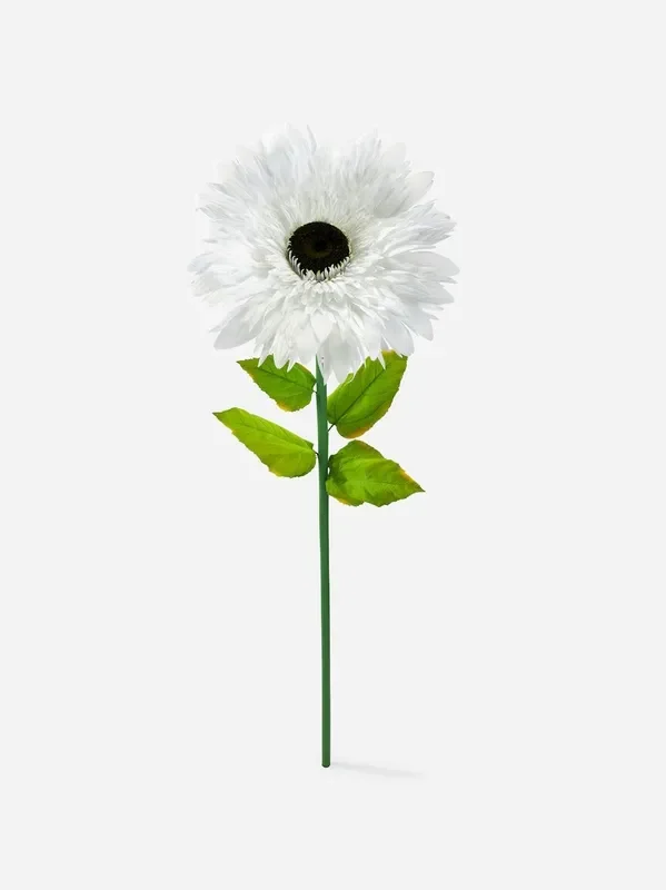 Flower Large Gerbera Stem Polyester White 725533