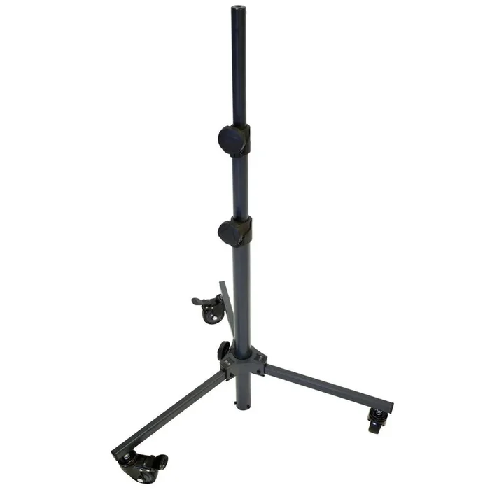 Folding Tripod Wheel Stand with Collapsible Legs and Locking Casters for Advanced Lighting Systems Lights