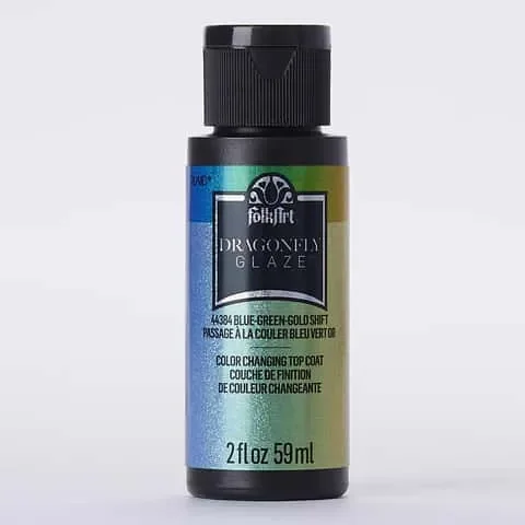 FolkArt Dragonfly Glaze Blue-Green-Gold Hobby Paint 2 oz