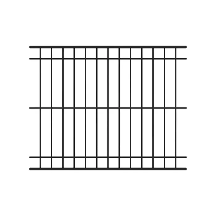 Fortress Building Products 6-ft H x 8-ft W Gloss Black Steel Spaced Picket Flat-top Privacy Fence Panel