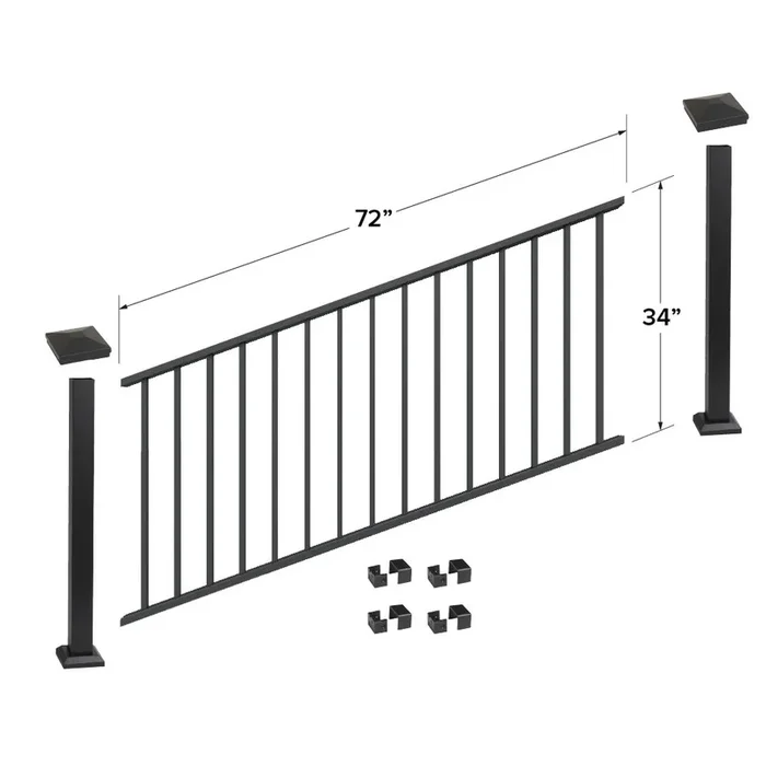 Fortress Building Products 6-ft x 34-in Black Sand Aluminum Deck Rail Kit