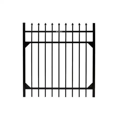 Fortress Building Products Athens 4 ft. H X 4 ft. L Powder Coated Black Aluminum Fence Gate