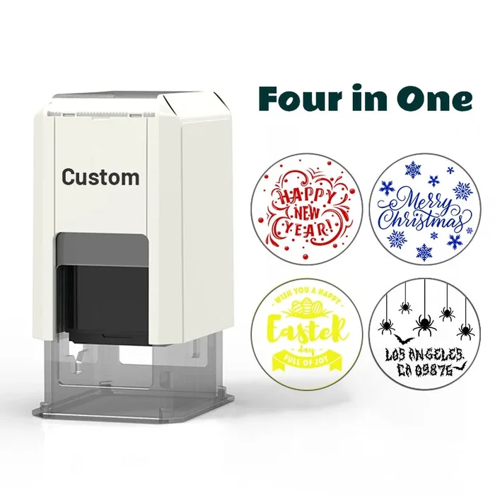 Four in One Custom Photosensitive Stamps With Your Artwork Self Ink