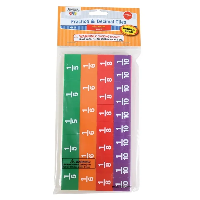 Fraction & Decimal Tiles In Bag