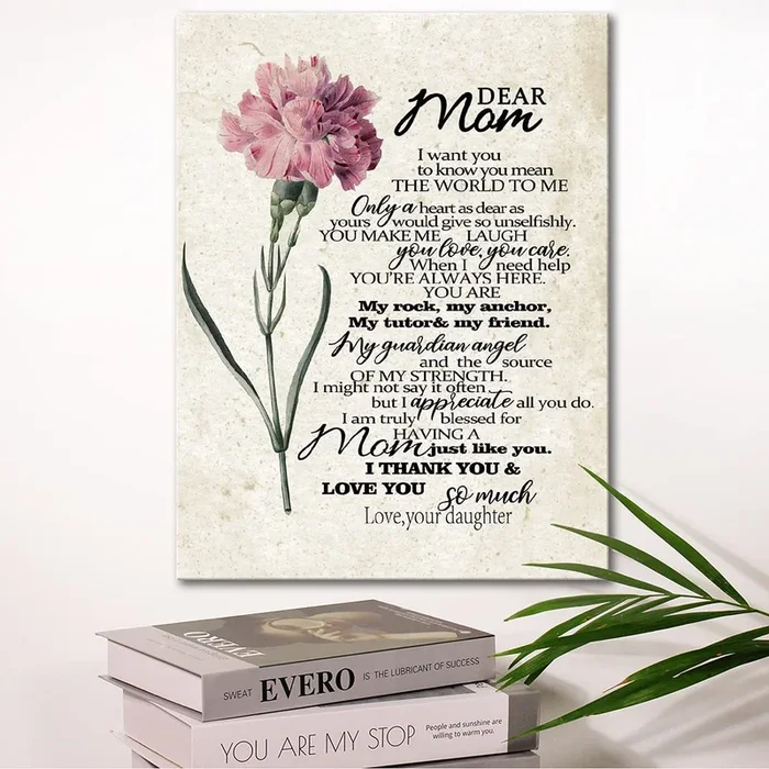 Framed Canvas Wall Art Decor Painting For Mother’S Day, Poem For Mother Painting For Chrismas Gift, Decoration For Home Office Living Room, Bedroom Decor Ready To Hang Rectangle Framed Multicolor Mother’S Day Oversized 41In Canvas Cultures And Diasporas