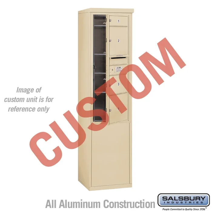 Free-Standing 4C Horizontal Mailbox Unit – 11 Door High – Sandstone – Front Loading – USPS Access
