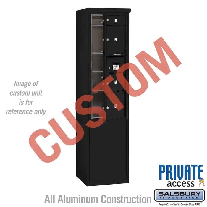 Free-Standing 4C Horizontal Mailbox Unit – 11 Door High – Single Column – Black – Front Loading – Private Access