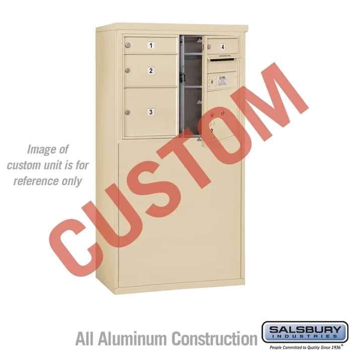Free-Standing 4C Horizontal Mailbox Unit – 6 Door High – Double Column – Sandstone – USPS Access