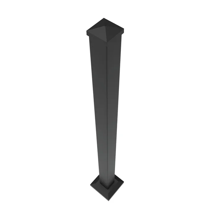 Freedom 2.5-in x 2.5-in x 4-ft Matte Black Aluminum Deck Post