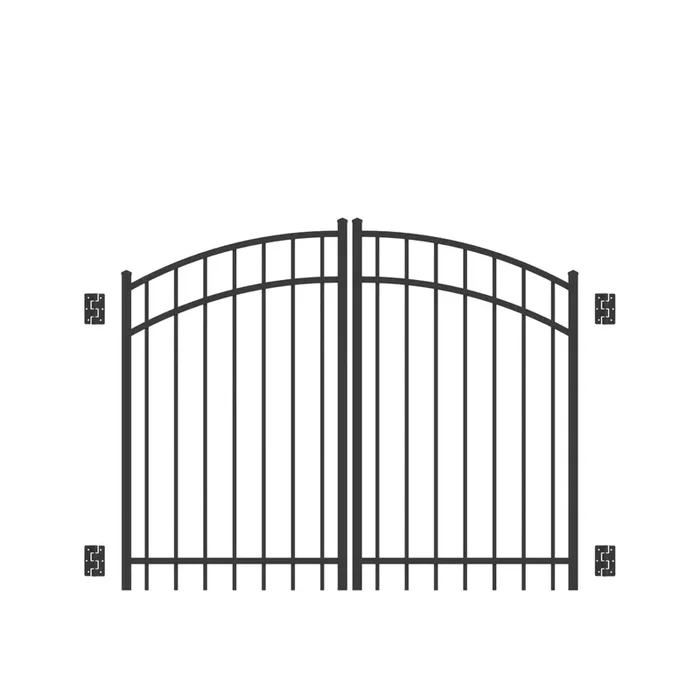 Freedom 5.75-ft x 4.04-ft Black Aluminum Driveway Gate