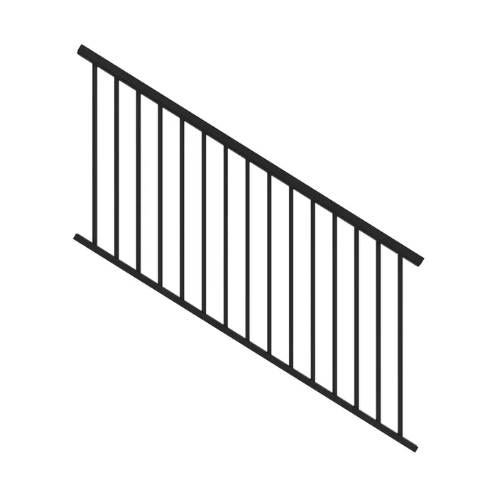 Freedom Margate Pre-assembled 6-ft x 36-in Matte Black Aluminum Deck Stair Rail Kit