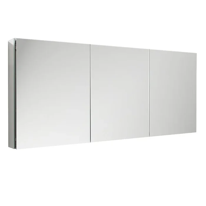 Fresca 59-in x 36-in Surface/Recessed Mount Mirror Mirrored Medicine Cabinet