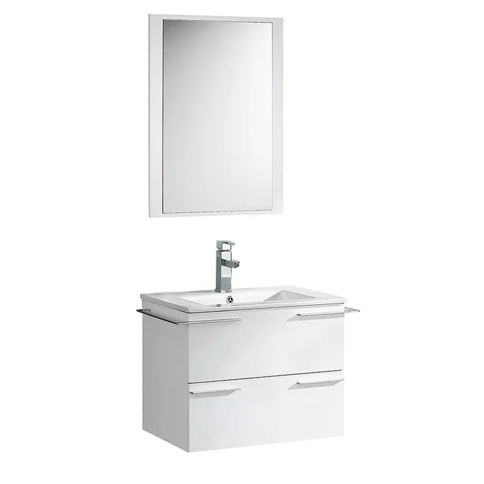 Fresca Cielo 24″ White Modern Bathroom Vanity w/ Mirror