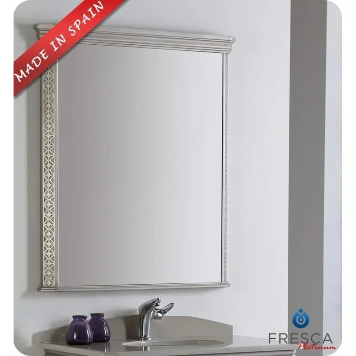 Fresca Platinum London 32″ Antique Silver Indoor Vanity Bathroom Wall Mirror