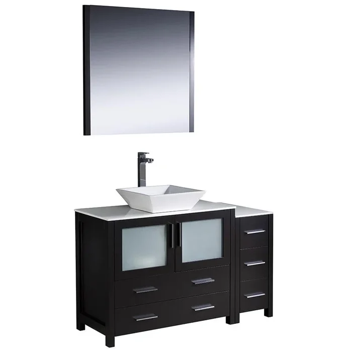Fresca Torino 48″ Espresso Modern Bathroom Vanity w/ Side Cabinet & Vessel Sink