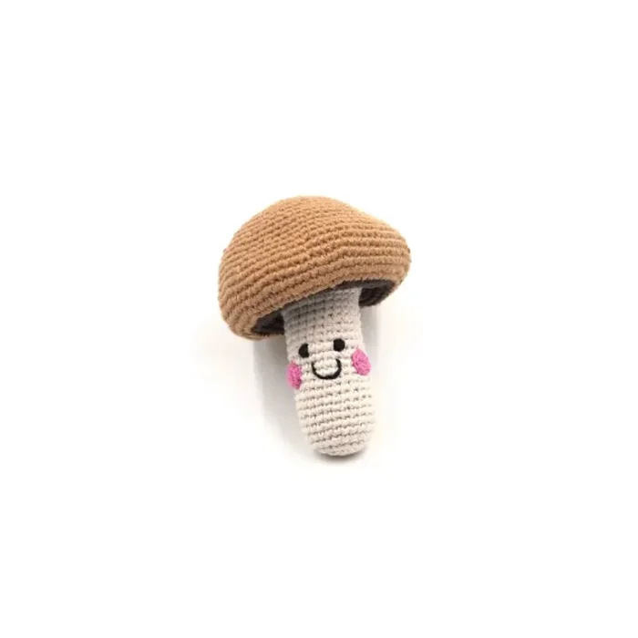 Friendly Stuffed Mushroom Rattle – Brown