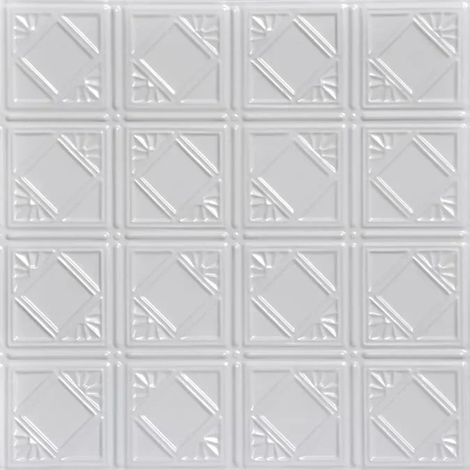 From Plain to Beautiful in Hours 2-ft x 2-ft Carnivale White Steel Surface-mount Ceiling Tile (6-Pack, 24-sq ft / Case)