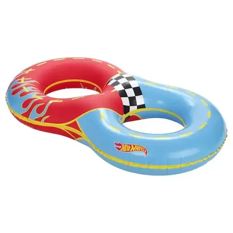 FUNBOY Hot Wheels Multicolored Plastic Inflatable Racetrack Double Pool Float