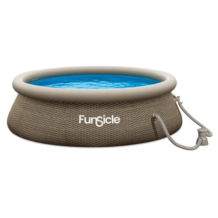 Funsicle 10′ x 30″ QuickSet Ring Top Above Ground Swimming Pool, Basketweave