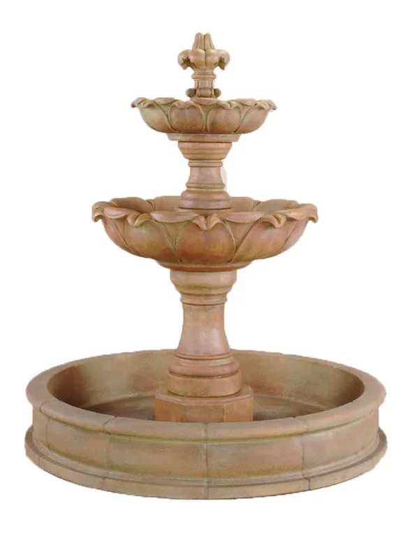 Gardenia Pond Cast Stone Outdoor Fountain