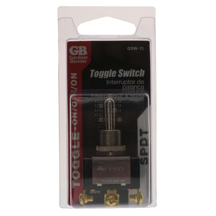 Gardner Bender GSW-13 SPDT Toggle Switch, 20A @ 125/10A @ 277V, Screw Terminals