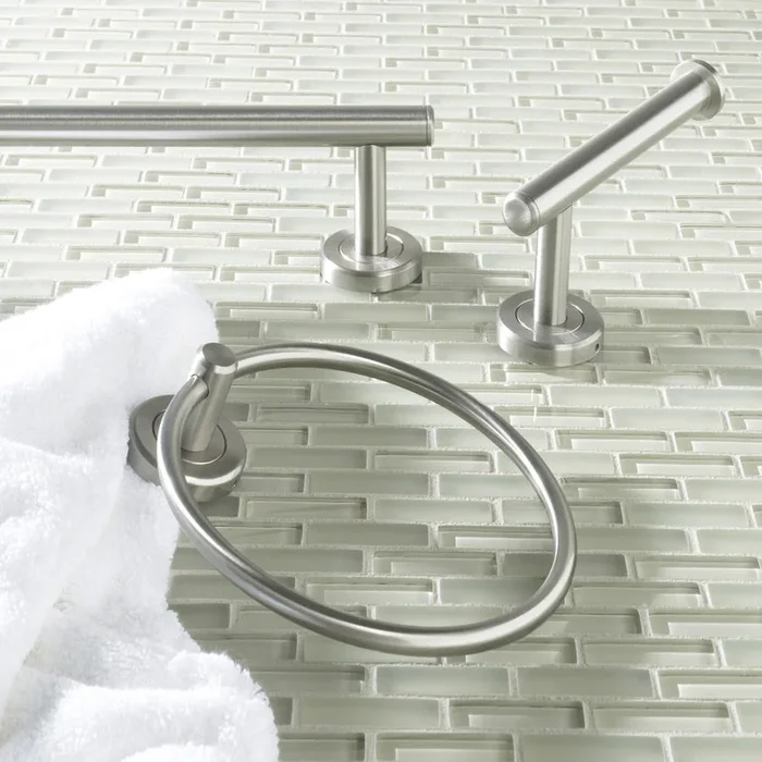 Gatco Latitude 2 24-in Satin Nickel Wall Mount Single Towel Bar