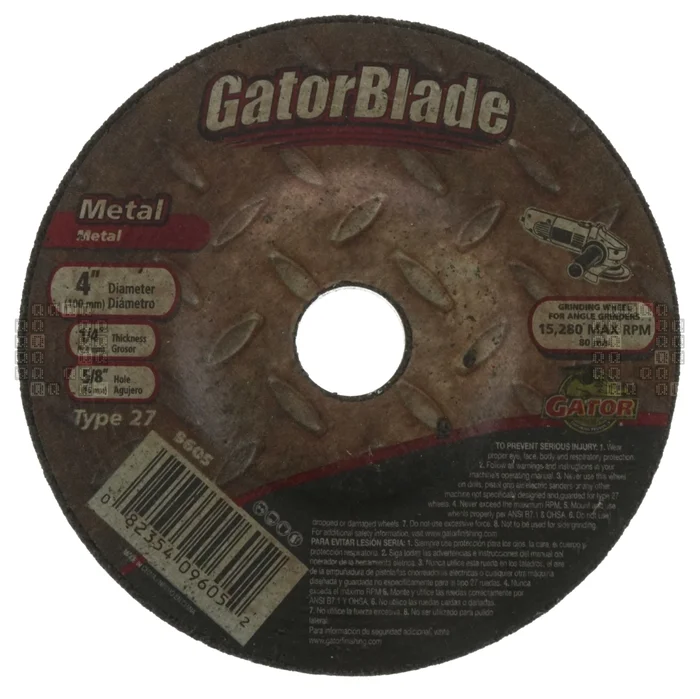 Gator 9605 4″ GatorBlade Silicon Carbide Abrasive Cut-Off Wheel, 1/4″ Thick, 5/8″ Arbor
