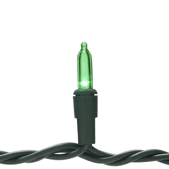 GE StayBright 100-Count 24.7-ft Green LED Plug-In Christmas String Lights