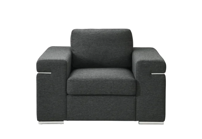 Gianna Black Linen Fabric Arm Chair Black Linen