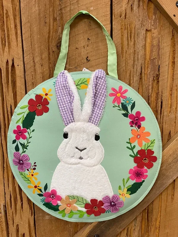Gingham Bunny Door Hanger