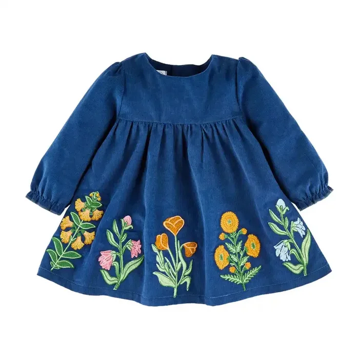 Girl’s Fall Floral Embroidered Dress