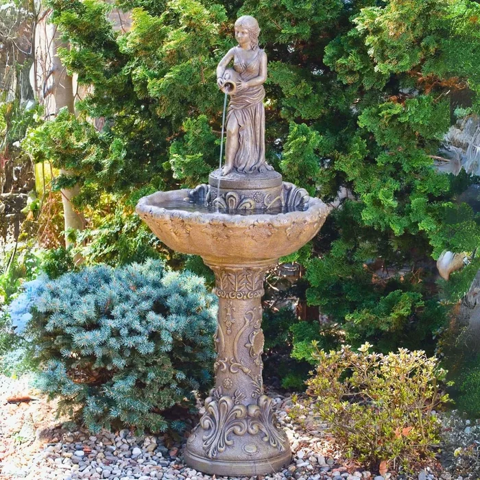 Girl Holding Jug 1-Tier Fountain – Massarellis #3468