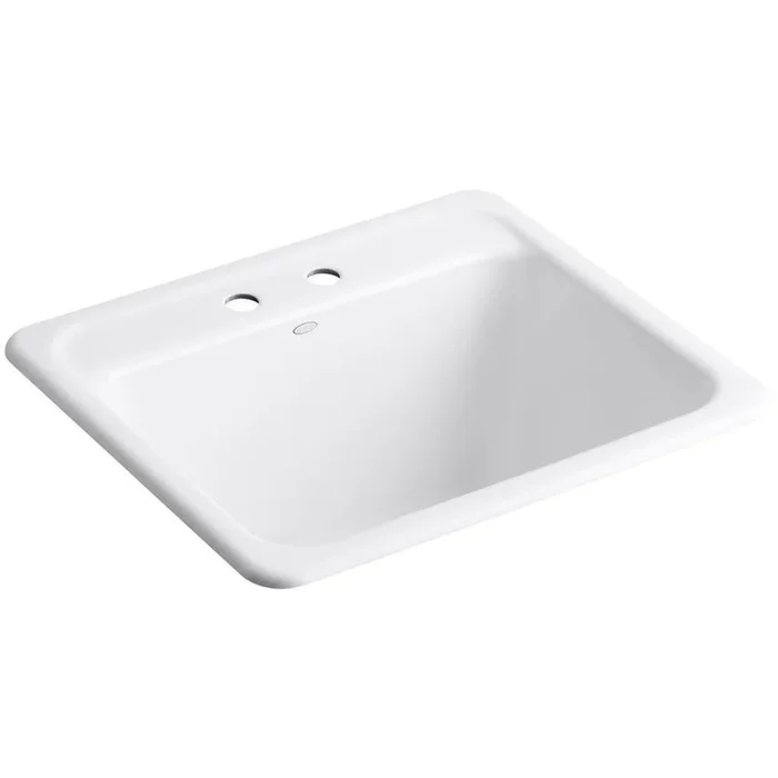 Glen Falls 25 in. x 22 in. x 13.625 in. Cast Iron Utility Sink in White