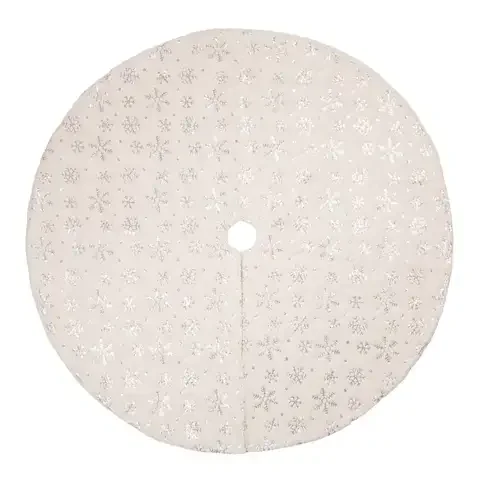 Glitzhome White Snowflake Christmas Tree Skirt 0.5 in.