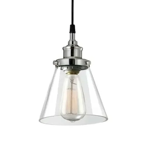 Globe Electric Parker Chrome Clear 1 lights Pendant Light