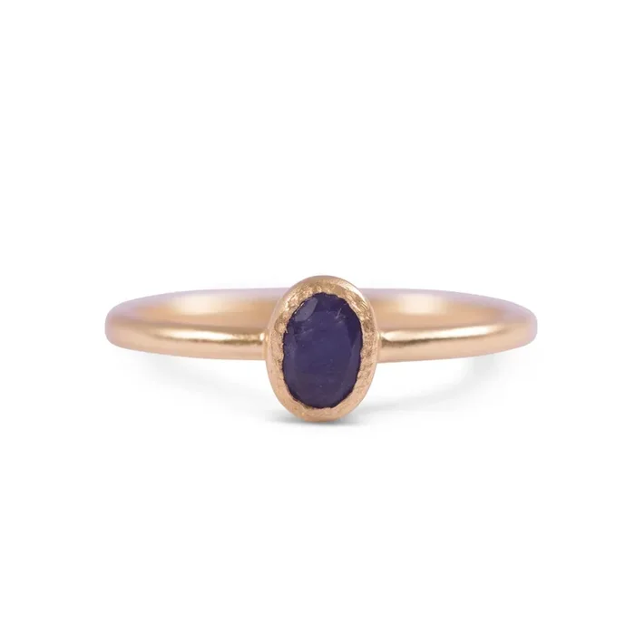 ***Gold Plated Ring with Blue Sapphire
