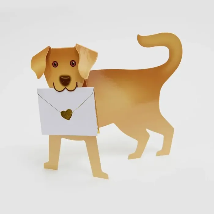 Golden Retriever 3D Blank Card