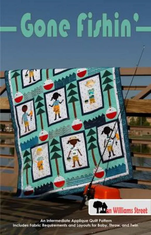 Gone Fishin’ Quilt Pattern – OWS-7300 – Finished Size: 60″ x 72″ – On Williams Street