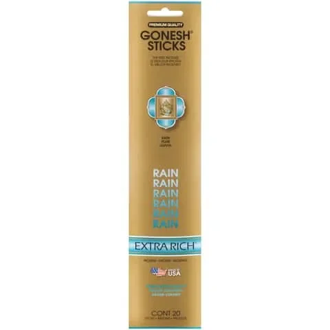 Gonesh Extra Rich Rain Scent Incense Sticks 1 oz Solid 20 pk