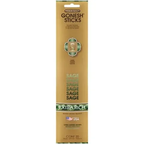 Gonesh Extra Rich Sage Scent Incense Sticks 1 oz Solid 20 pk