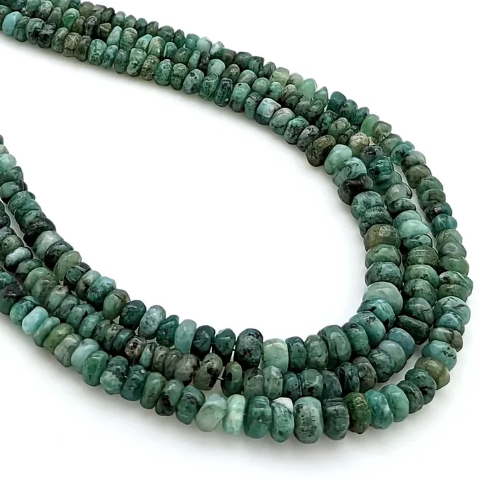 Graduated Smooth Emerald Rondelles – 3mm-6mm