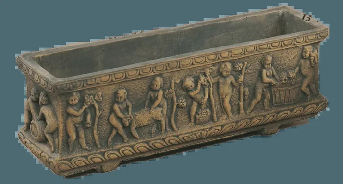 Grape Harvest Box Cast Stone Outdoor Garden Planter