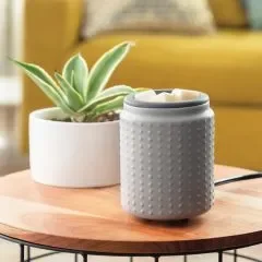 Gray Hobnail with Silicone Dish Wax Warmer