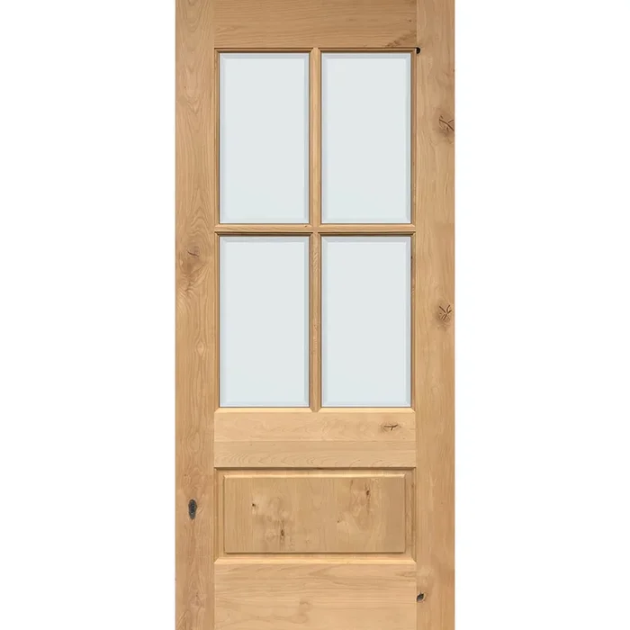 Greatview Doors 32-in x 79-in Knotty Alder 3/4 Lite Unfinished Front Door