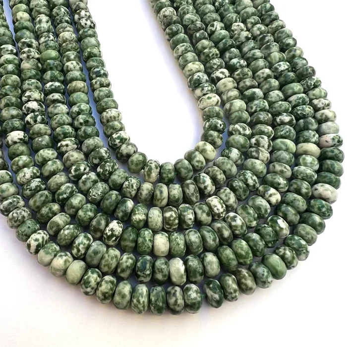 Green Spot Jasper – Faceted Rondelles