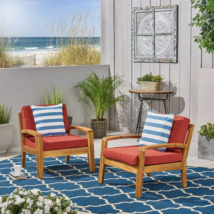 Grenada Club Chair Red Waterproof Fabric
