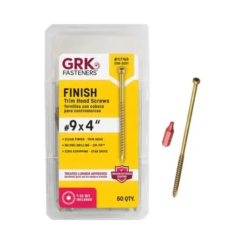 GRK Fasteners No. 9 in. X 4 in. L Star Trim Head W-Cut Construction Screws