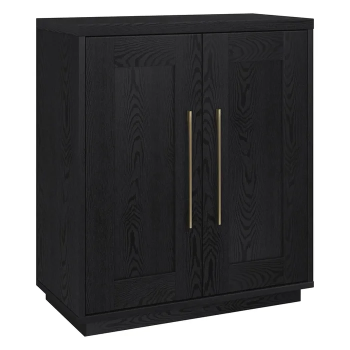 Hailey Home Tillman Black Grain 2-Shelf Office Cabinet